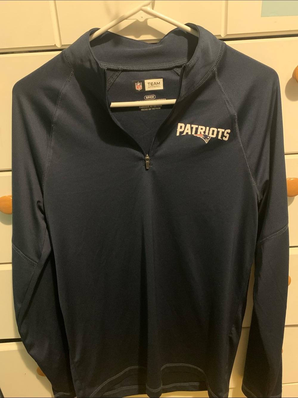 NFL Patriots Navy Long Sleeve Quarter-Zip Pullover